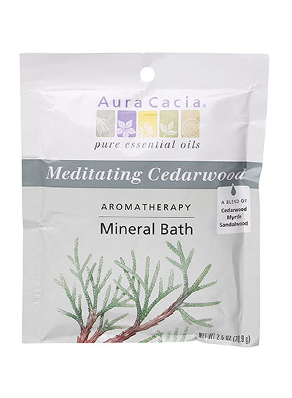 Aura Cacia Aromatherapy Meditating Cedarwood Mineral Bath, 70gm