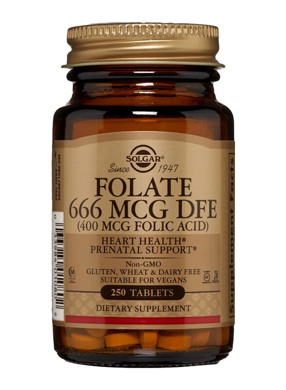 

Solgar Folate 666 MCG DFE (400 MCG Folic Acid) Dietary Supplement, 250 Tablets