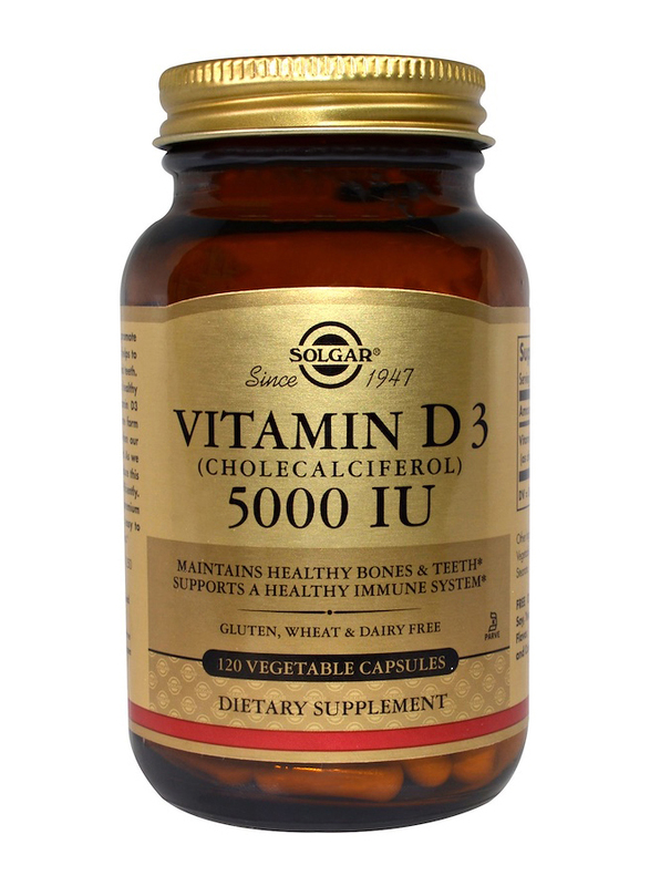 Solgar Vitamin D3 (Cholecalciferol) Dietary Supplement, 125mcg (5000iu), 120 Vegetable Capsules