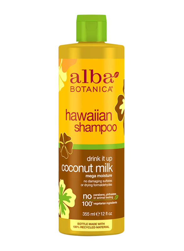 Alba Botanica Hawain Drink It Up Coconut Milk Shampoo for Dry Hair, 355ml