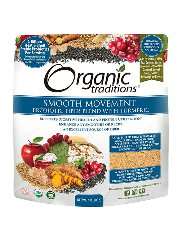 

Organic Traditions Probiotic Fiber Blend with Turmeric, 200g