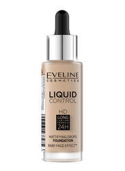 Eveline Liquid Control Foundation with Dropper, 32ml, 040 Warm Beige