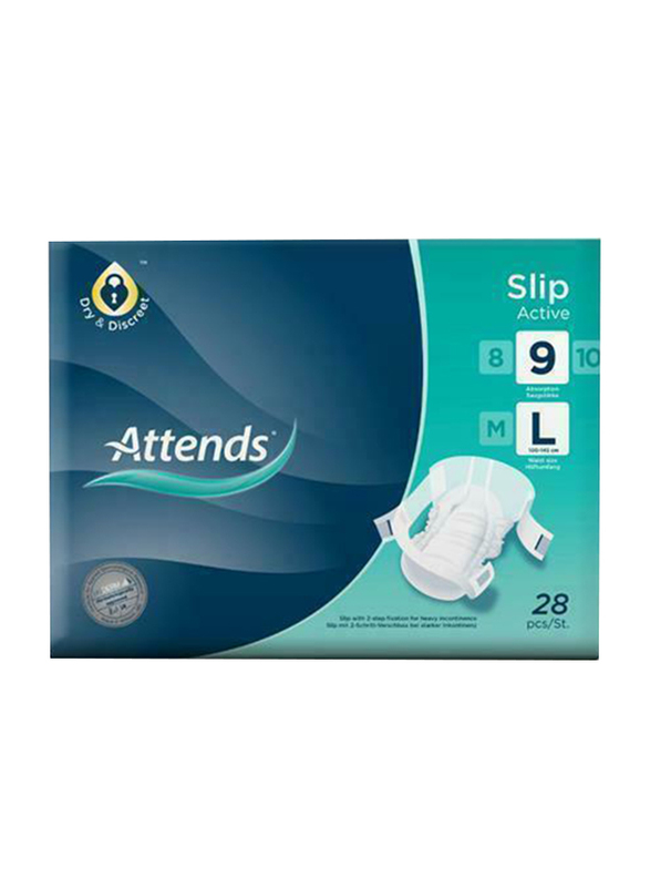 Attends Slip Active 9 Adult Diaper, 28 Pieces, Large