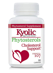 Kyolic Aged Garlic Extract Phytosterols Cholesterol Support Formula 107 Supplements, 80 Capsules