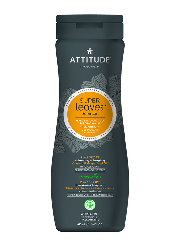 

Attitude Superleaves 2 In 1 Sports Shampoo & Body Wash for All Hair Types, 473ml