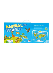 World Map Interactive Poster, Blue