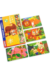 4-in-1 Forest Animals Puzzles, 4 Pieces