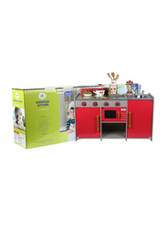 European Wooden Kitchen Set, Red, Ages 3+