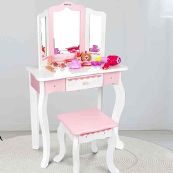 Dressing Table with Pink Accessories, 14 Pieces, Ages 3+