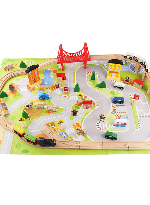 Car Track Wooden Learning & Education Toys, 75 Pieces, Ages 4+