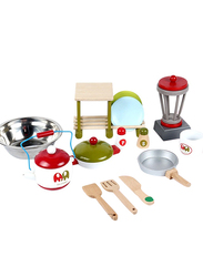 European Wooden Kitchen Set, Red, Ages 3+