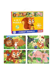 4-in-1 Forest Animals Puzzles, 4 Pieces