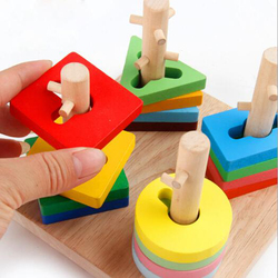 16-Piece Set Stacking Shapes Square Puzzle