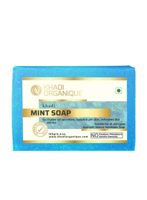 Khadi Organique Natural Handmade Mint Soap, 125gm