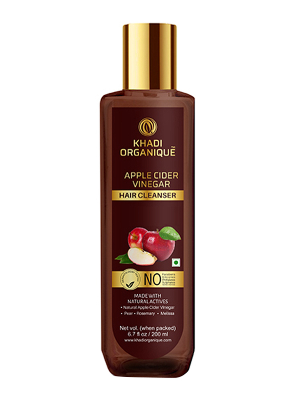 Khadi Organique Apple Cider Vinegar Hair Cleanser for All Hair Types, 200ml