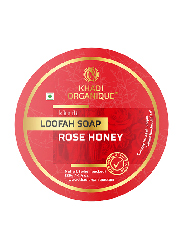 Khadi Organique Rose & Honey Loofah Soap, 125gm