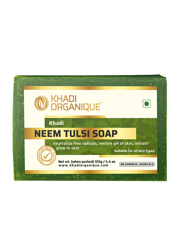 Khadi Organique Natural Handmade Neem Tulsi Soap, 125gm