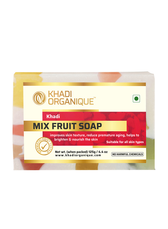 Khadi Organique Natural Handmade Mix Fruit Soap, 125gm