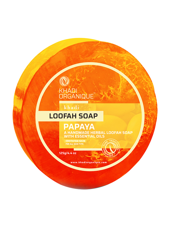 Khadi Organique Pappaya Loofah Soap, 125gm