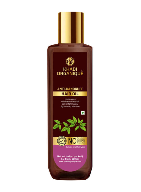 Khadi Organique Anti Dandruff Hair Oil for All Hair Types, 200ml