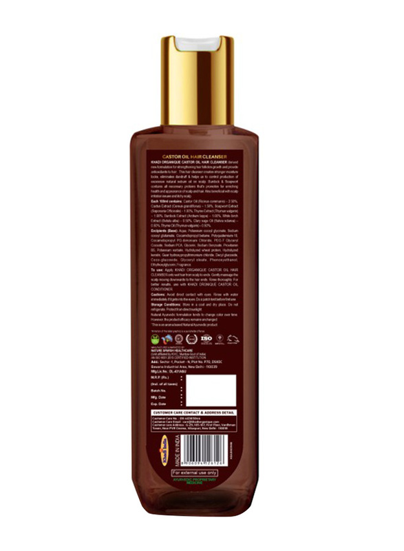 Khadi Organique Castor Oil Hair Cleanser for All Hair Types, 200ml