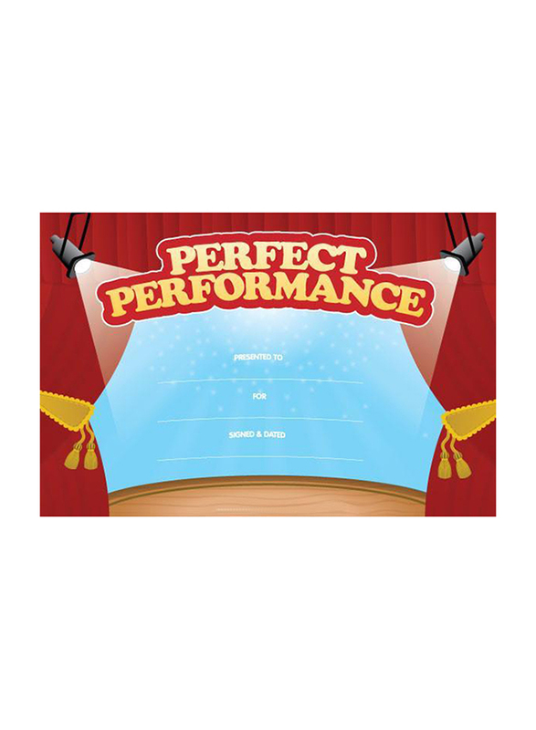 Perfect Performance Certificate, 25 Pack, A4 Size