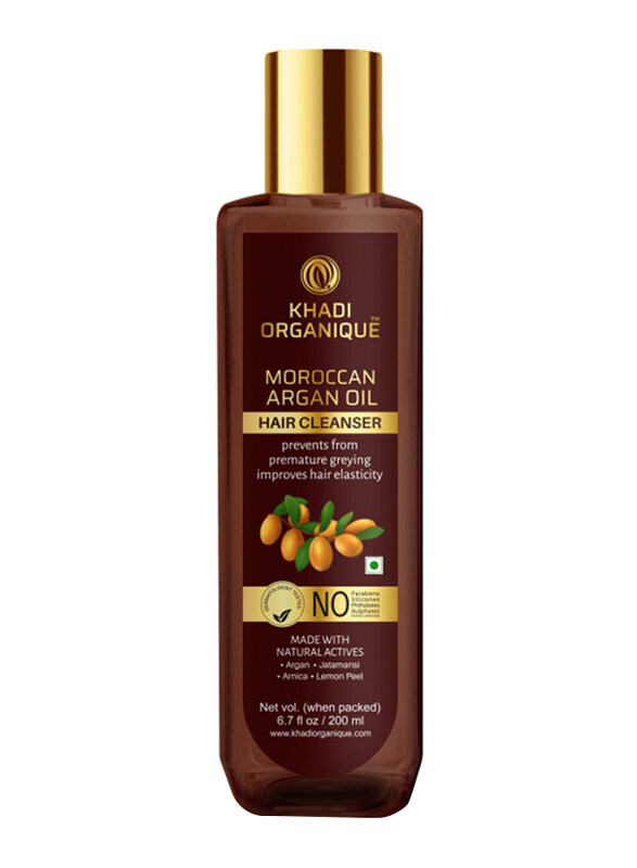 Khadi Organique Moroccan Argan Oil Hair Cleanser for All Hair Types, 200ml