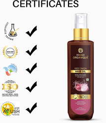 Khadi Organique Red Onion Hair Oil for All Hair Types, 100ml