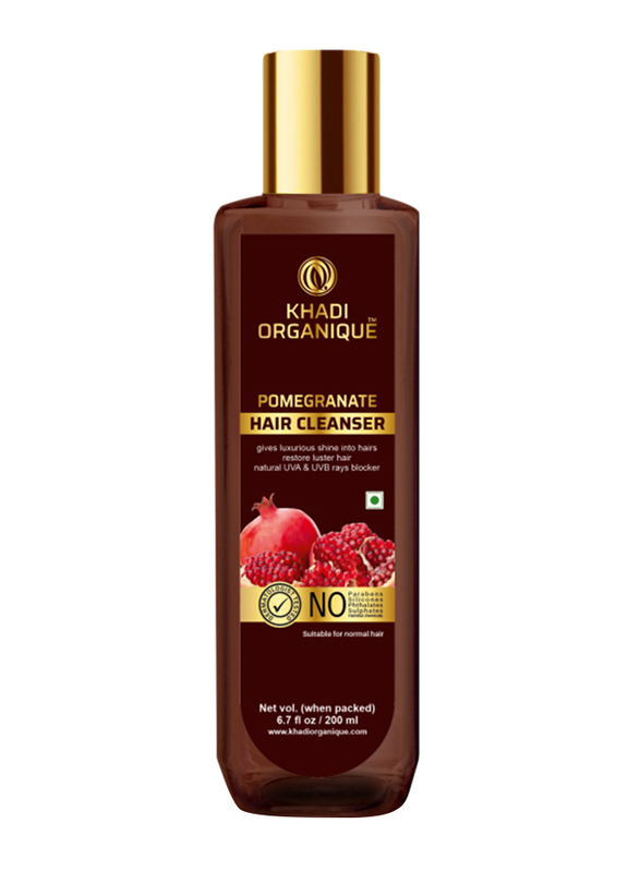 Khadi Organique Pomegranate Hair Cleanser for All Hair Types, 200ml