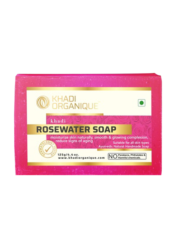 Khadi Organique Natural Handmade Rose Water Soap, 125gm