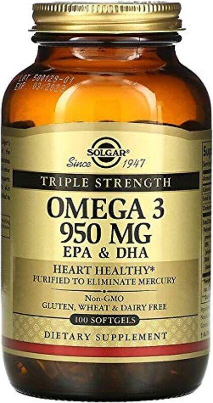 

Solgar Omega 3 950 Mg Softgels 100'S pack of 2