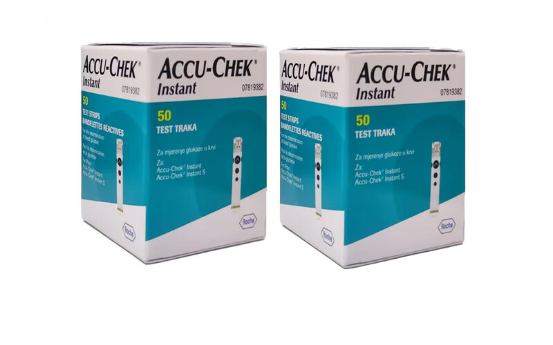 Accu Chek Instant Blood Glucose 50 Test Strips 2 Box Offer Pack