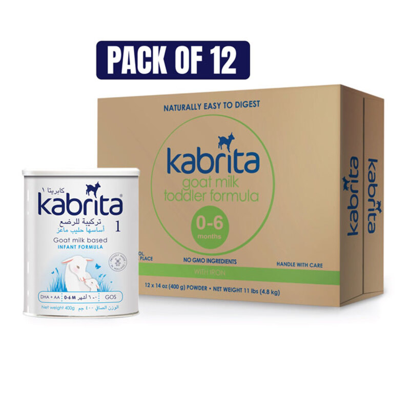 Kabrita 1 milk goat based infant milk 6 months to 1 year 400 gm PACK OF 12