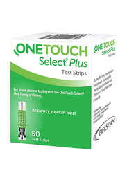 Onetouch Select Plus Blood Glucose Monitor Test Strip, 50 Strips, Multicolour