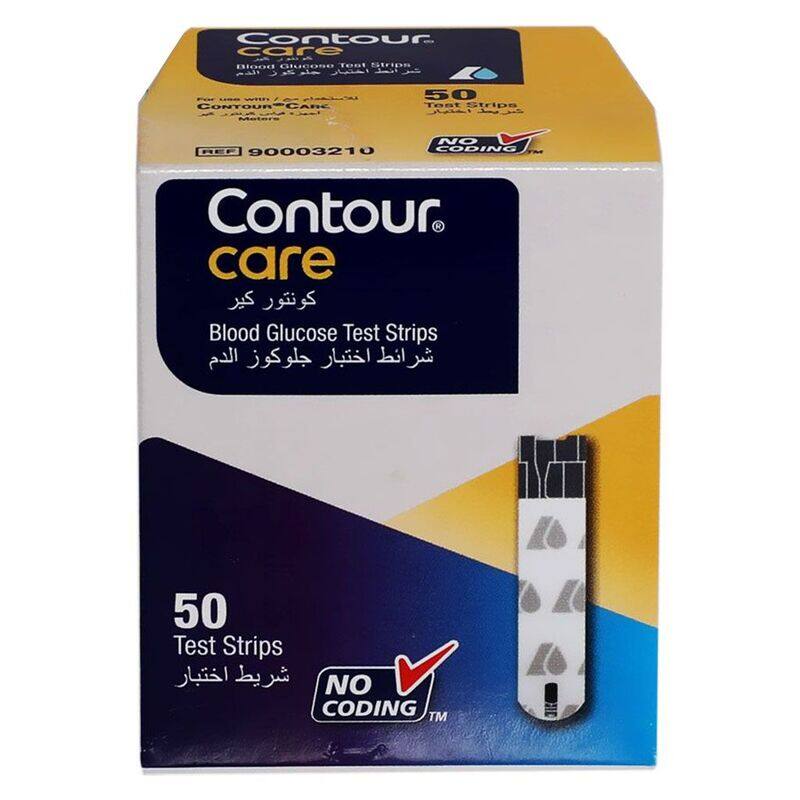 Contour Care Blood Glucose Test Strips, Pack of 50's