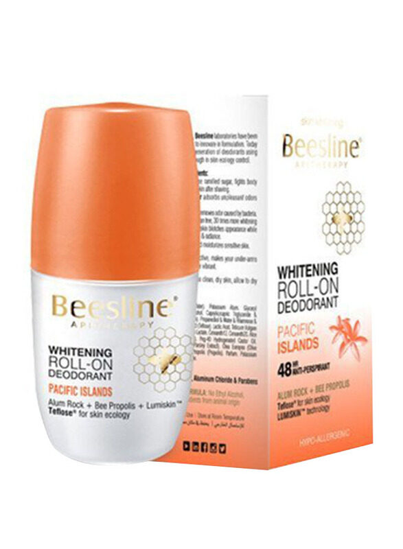 Beesline Pacific Islands Whitening Deodorant Roll-On, 50ml