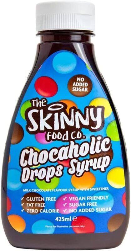 

The Skinny Food Co. Chocaholic Syrup- Gluten-Free,Fat-Free, Zero Calories,Vegan,Sugar-Free can be paired with a wide variety of desserts,dishes & drin