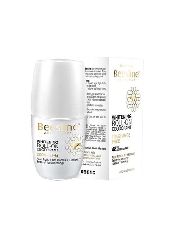 Beesline Fragrance Free Whitening Deodorant Roll-On, 50ml