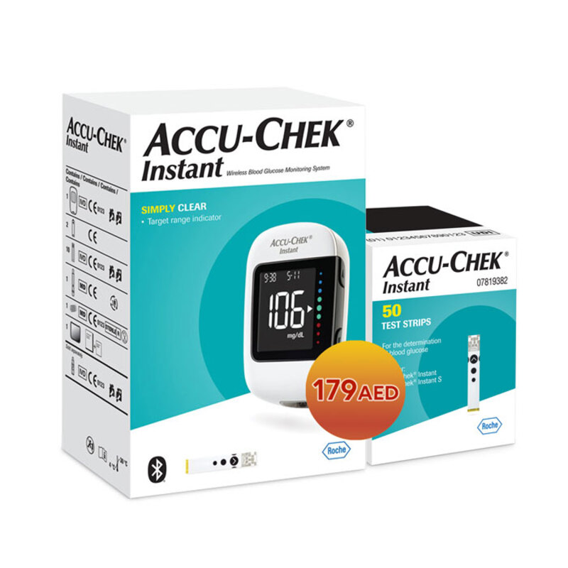 Accu-Chek Instant Blood Sugar Monitor + Accu-Chek Instant Test Strips 50’s