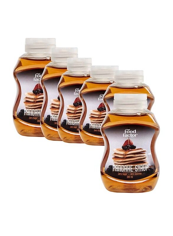 Food Factor Pancake Syrup Zero Sugar, 6 Bottlesx 260ml