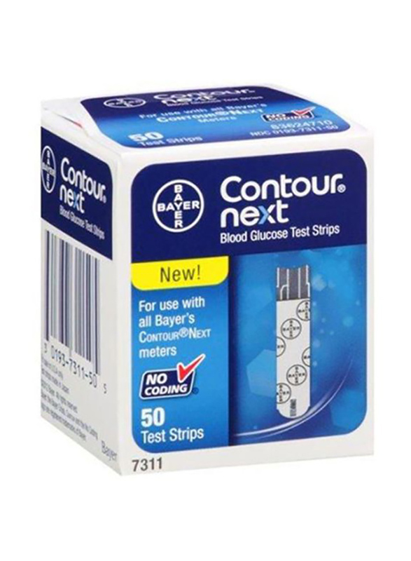 Contour Next Blood Glucose Test Strips, 50-Pieces, White