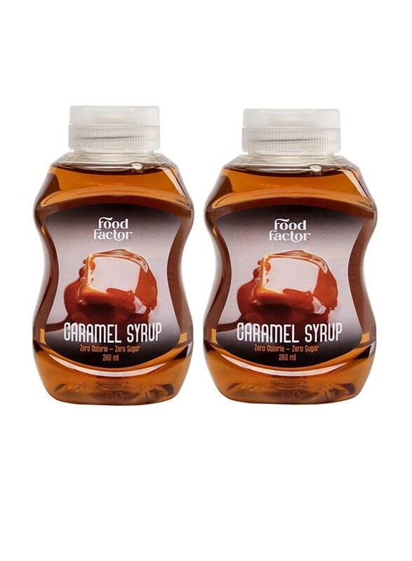 Food Factor Caramel Syrup Zero Sugar, 2 Bottles x 260ml