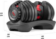 Bowflex Selecttech 552i Adjustable Dumbbells, NH8000864, 1 x 24KG, Black