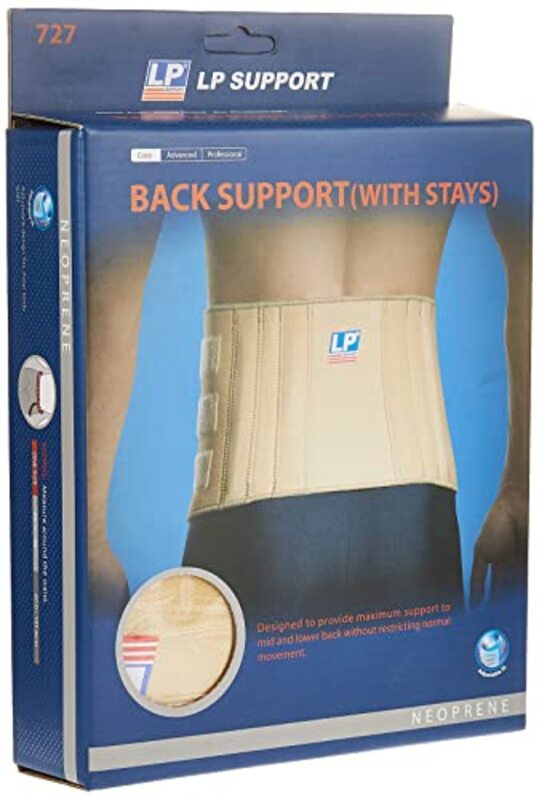 LP Support Back Support With Stays, 46 Inch, 727, Beige