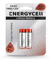 Energycell AAA 1.5V Lithium Batteries, Pack Of 2, Red