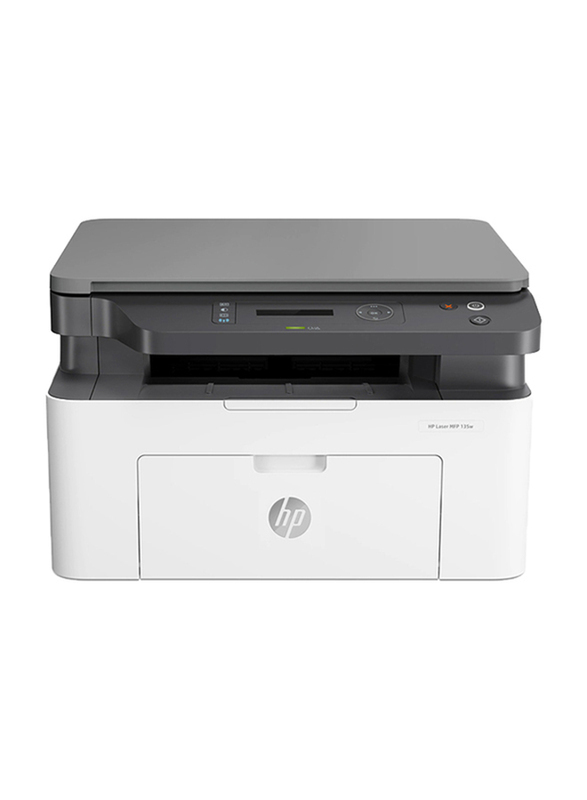 HP LaserJet Multifunction 135A Mono Laser Printer, White/Black