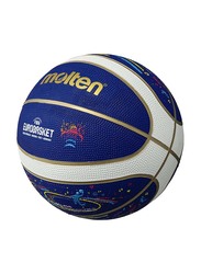 Molten Rubber Basket Ball, Size 7, MLT.B7G2001-E2G, Blue/White