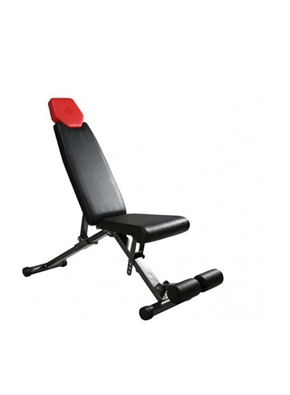 

Harley Fitness Adjustable Incline and Decline Weight Bench, Black/Red