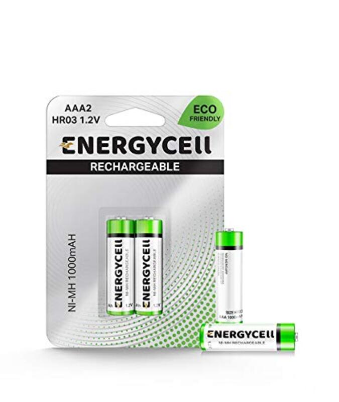 Energycell Aaa Size 1000Mah 1.2V Rechargeable Batteries, Pack Of 2, Green