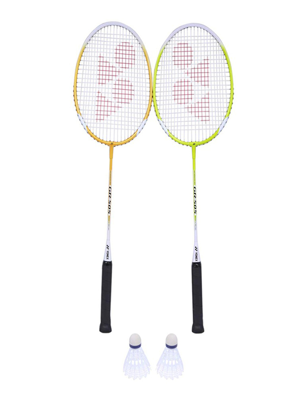 Yonex GR505 2 Badminton Racket and 2 Shuttle Set, Multicolor